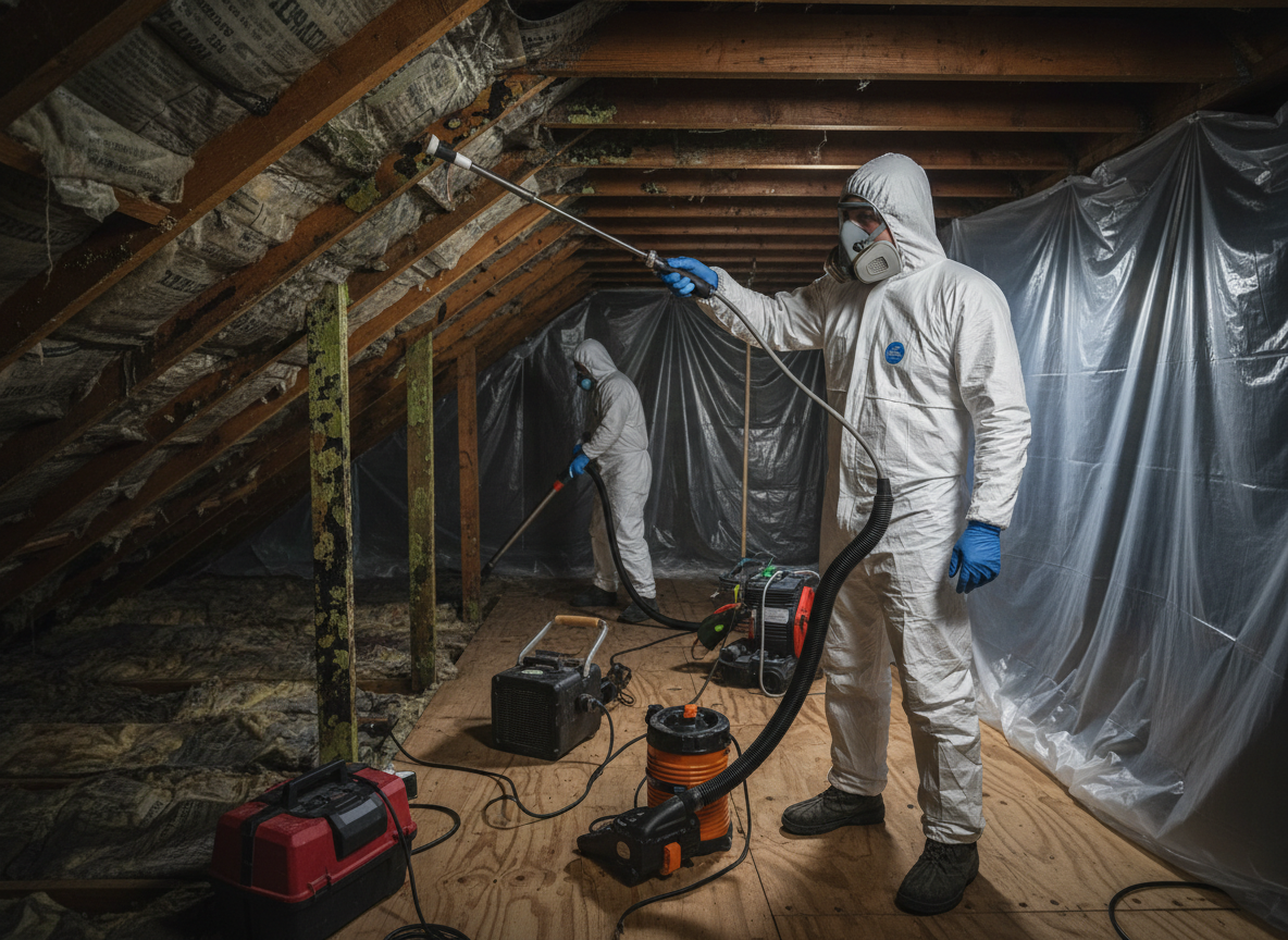 Attic mold testing and removal in Winchester