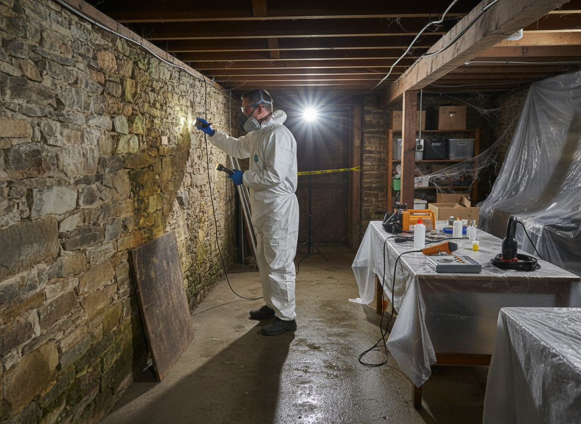 Basement mold inspection in Winchester
